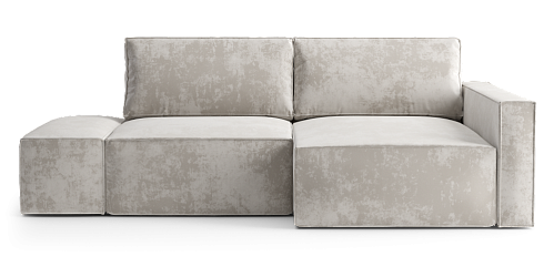 Диван-кровать Софт угловой правый с банкеткой Sensey white sand